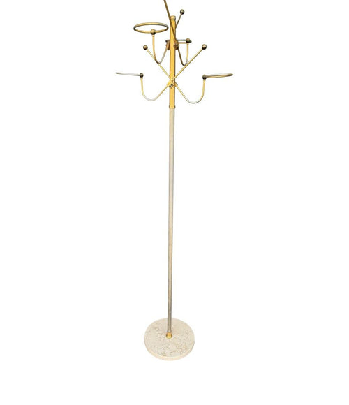Mid century coat stand - 1950s gilt metal and marble hat and coat stand - Italian - Mid Century furniture