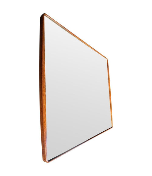 Mid Century mirror Italian by Ico Parisi with curved walnut frame