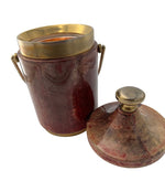 Mid Century ice bucket lacquered goat skin by Also Tura 1960s