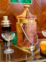 Mid Century ice bucket lacquered goat skin by Also Tura 1960s