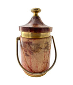 Mid Century ice bucket lacquered goat skin by Also Tura 1960s