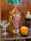 Mid Century ice bucket lacquered goat skin by Also Tura 1960s