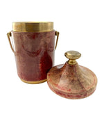 Mid Century ice bucket lacquered goat skin by Also Tura 1960s