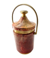 Mid Century ice bucket lacquered goat skin by Also Tura 1960s