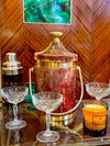 Mid Century ice bucket lacquered goat skin by Also Tura 1960s