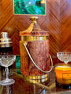Mid Century ice bucket lacquered goat skin by Also Tura 1960s