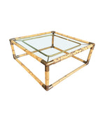 Mid century Italian bamboo and brass coffee table by Giovanni Banci for Banci Firenze - 1970s - Mid Century Furniture