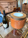 Gigantic Italian 1970s glazed ceramic and brass ice bucket by Tommaso Barbi