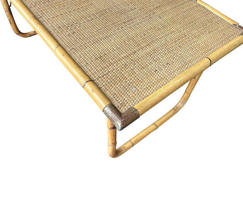 Mid Century Bamboo Coffee Table by Dal Vera, folding coffee table with brass corners - Mid Century Furniture London