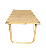 Mid Century Bamboo Coffee Table by Dal Vera, folding coffee table with brass corners - Mid Century Furniture London