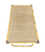 Mid Century Bamboo Coffee Table by Dal Vera, folding coffee table with brass corners - Mid Century Furniture London