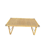 Mid Century Bamboo Coffee Table by Dal Vera, folding coffee table with brass corners - Mid Century Furniture London