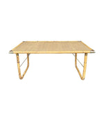 Mid Century Bamboo Coffee Table by Dal Vera, folding coffee table with brass corners - Mid Century Furniture London