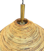 Mid Century ceiling light pencil reed bamboo and brass - Italian - 1970s