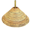 Mid Century ceiling light pencil reed bamboo and brass - Italian - 1970s