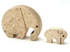 Pair of carved travertine elephants by Fratelli Mannelli - 1970s - Italian