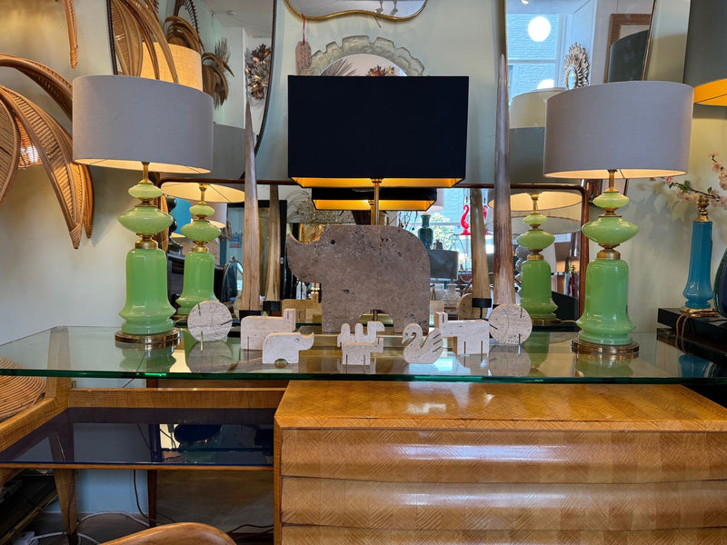 Mid Century Table lamp in the shape of a travertine rhino by Frattelli Mannelli - Italian