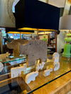 Mid Century Table lamp in the shape of a travertine rhino by Frattelli Mannelli - Italian