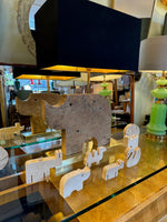Mid Century Table lamp in the shape of a travertine rhino by Frattelli Mannelli - Italian
