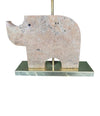 Mid Century Table lamp in the shape of a travertine rhino by Frattelli Mannelli - Italian