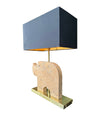 Mid Century Table lamp in the shape of a travertine rhino by Frattelli Mannelli - Italian