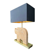 Mid Century Table lamp in the shape of a travertine rhino by Frattelli Mannelli - Italian