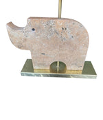 Mid Century Table lamp in the shape of a travertine rhino by Frattelli Mannelli - Italian