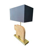 Mid Century Table lamp in the shape of a travertine rhino by Frattelli Mannelli - Italian