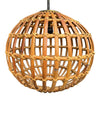 Mid century ceiling light bamboo and brass by Bonacina Italian 1970s