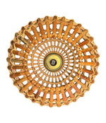 Mid century ceiling light bamboo and brass by Bonacina Italian 1970s