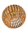 Mid century ceiling light bamboo and brass by Bonacina Italian 1970s