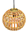 Mid century ceiling light bamboo and brass by Bonacina Italian 1970s
