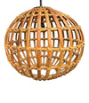 Mid century ceiling light bamboo and brass by Bonacina Italian 1970s