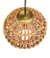 Mid century ceiling light bamboo and brass by Bonacina Italian 1970s