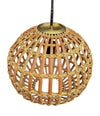 Mid century ceiling light bamboo and brass by Bonacina Italian 1970s