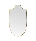 Mid Century Italian brass framed shield mirror 1950s