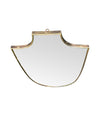 Mid Century Italian brass framed shield mirror 1950s