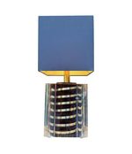 Large mid century table lamp Romeo Rega made of lucite and brass with chocolate and brass stripes - 1970s - 1970s table lamps