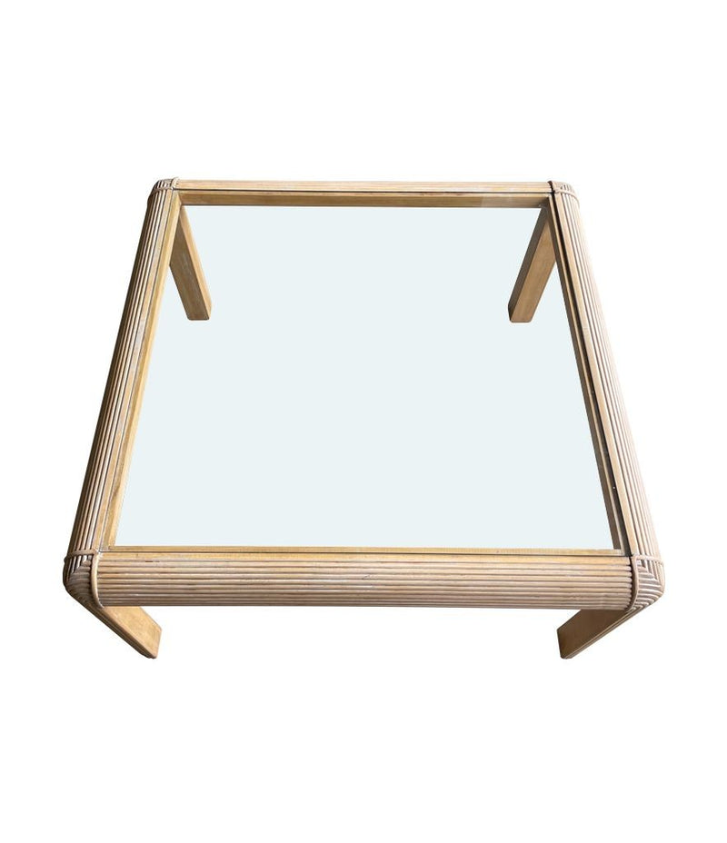 Mid century coffee table pencil reed bamboo wood in the style of Vivai Del Sud - Mid Century Furniture London