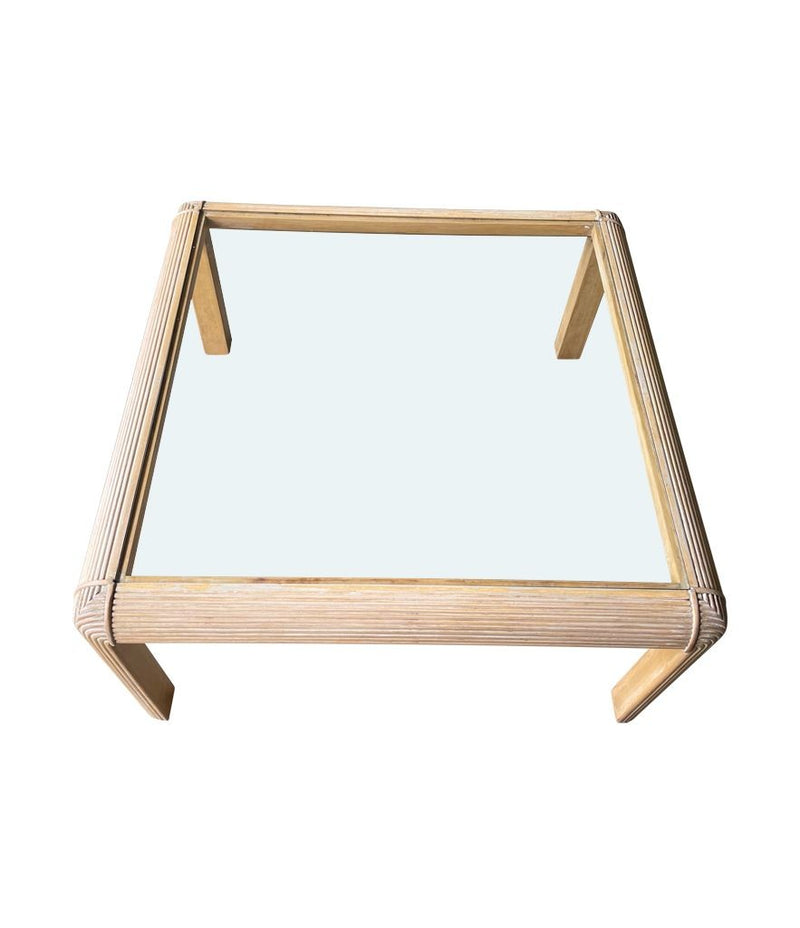 Mid century coffee table pencil reed bamboo wood in the style of Vivai Del Sud - Mid Century Furniture London
