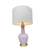 Mid Century table lamps lavender opaline Murano glass by Cenedese - 1960s - Italian