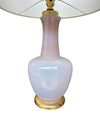 Mid Century table lamps lavender opaline Murano glass by Cenedese - 1960s - Italian