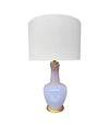 Mid Century table lamps lavender opaline Murano glass by Cenedese - 1960s - Italian