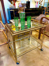 Mid Century Bar Trolley - faux bamboo – brass - 1970s - Italian