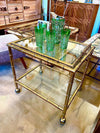 Mid Century Bar Trolley - faux bamboo – brass - 1970s - Italian