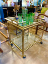 Mid Century Bar Trolley - faux bamboo – brass - 1970s - Italian