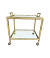 Mid Century Bar Trolley - faux bamboo – brass - 1970s - Italian