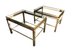 Mid Century Guy Lefevre style gilt metal side tables - 1970s French