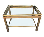 Mid Century Guy Lefevre style gilt metal side tables - 1970s French