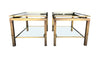 Mid Century Guy Lefevre style gilt metal side tables - 1970s French